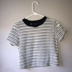 Crop top sheer see through! Black and white net